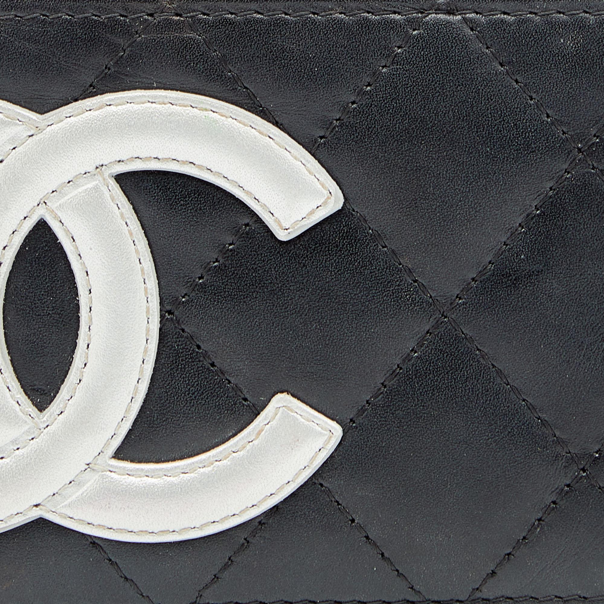 Chanel Black Quilted Cambon Ligne Leather Card Holder 2