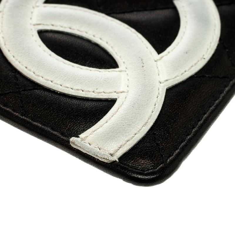 Chanel Black Quilted Cambon Ligne Leather Card Holder 4
