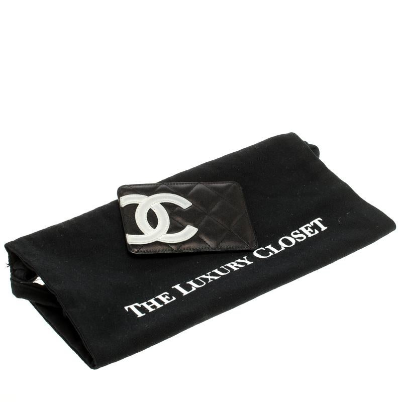 Chanel Black Quilted Cambon Ligne Leather Card Holder 5