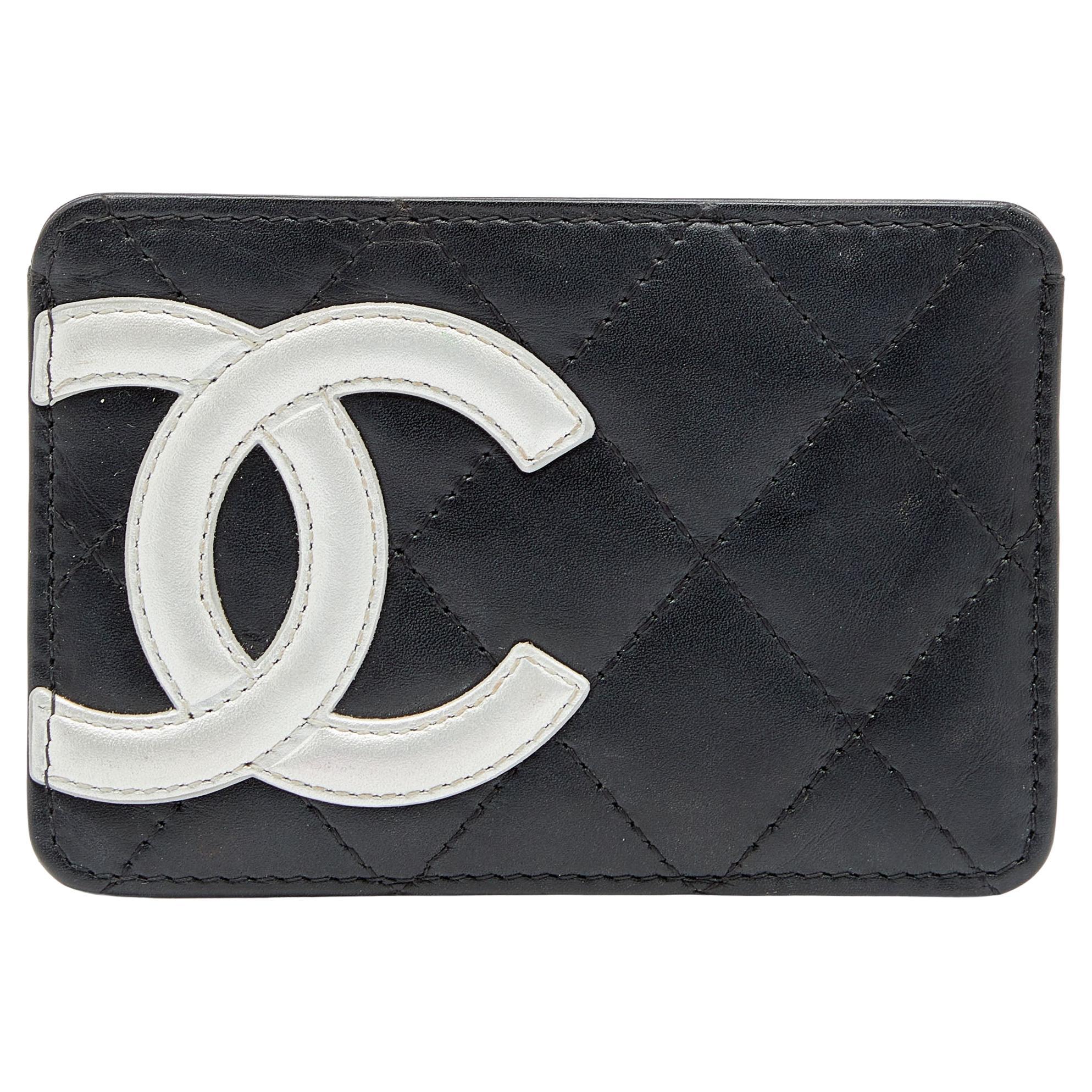 Chanel Black Quilted Cambon Ligne Leather Card Holder