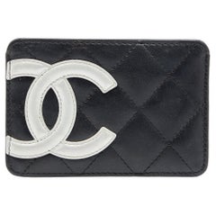 Chanel Black Quilted Cambon Ligne Leather Card Holder