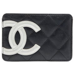 Chanel Black Quilted Cambon Ligne Leather Card Holder