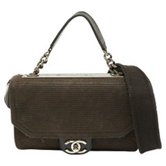 Chanel Black Quilted Canvas and Leather CC Flap Shoulder Bag