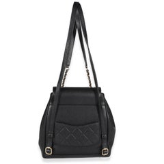 Chanel Black Quilted Caviar Business Affinity Backpack