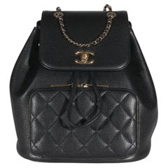 Chanel Black Quilted Caviar Business Affinity Backpack