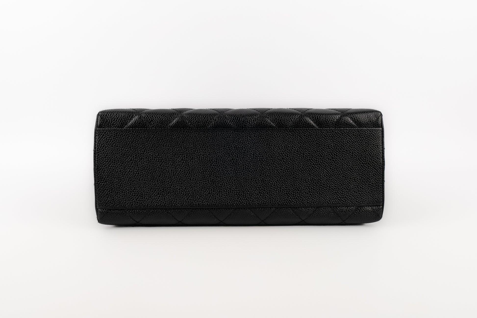 Chanel Black Quilted Caviar Calfskin Handbag, 2002/2003 For Sale 2