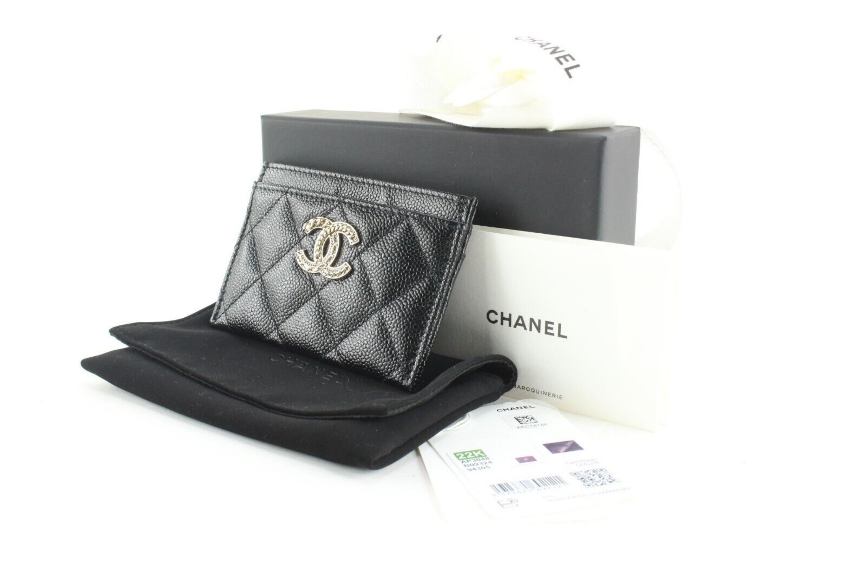 Chanel Black Quilted Caviar Card Holder 1CJ0216 7