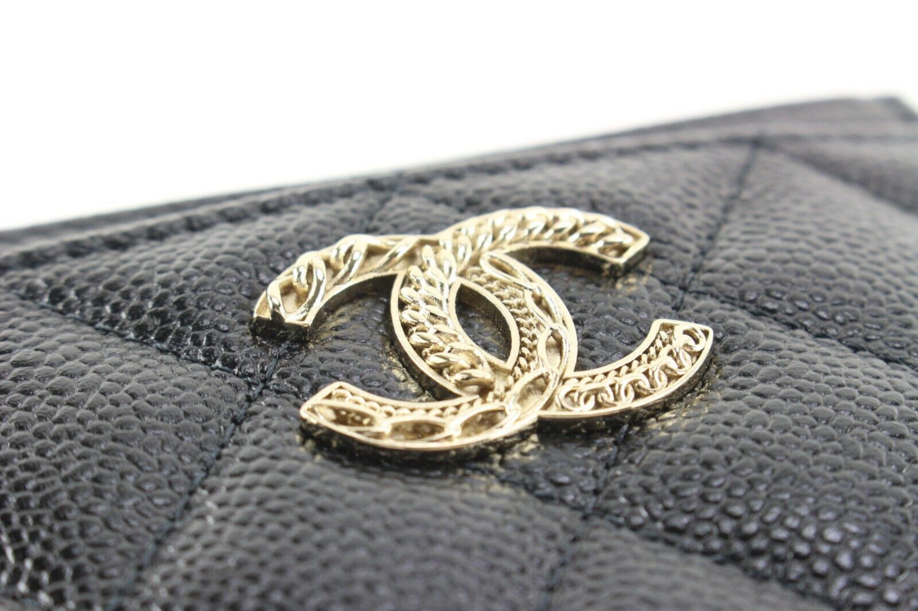 Chanel Black Quilted Caviar Card Holder 1CJ0216 2
