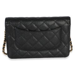 Chanel Black Quilted Caviar CC Wallet On Chain