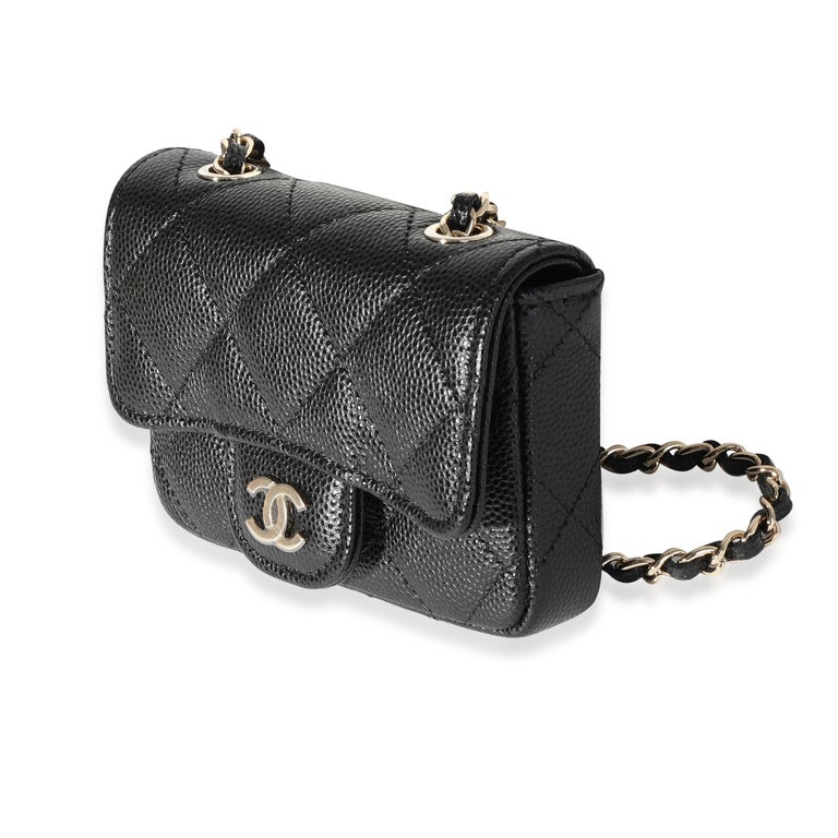 CHANEL Caviar Quilted Mini Chain Belt Bag Black 1249095