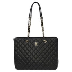 Chanel Black Quilted Caviar Classic Timeless Tote