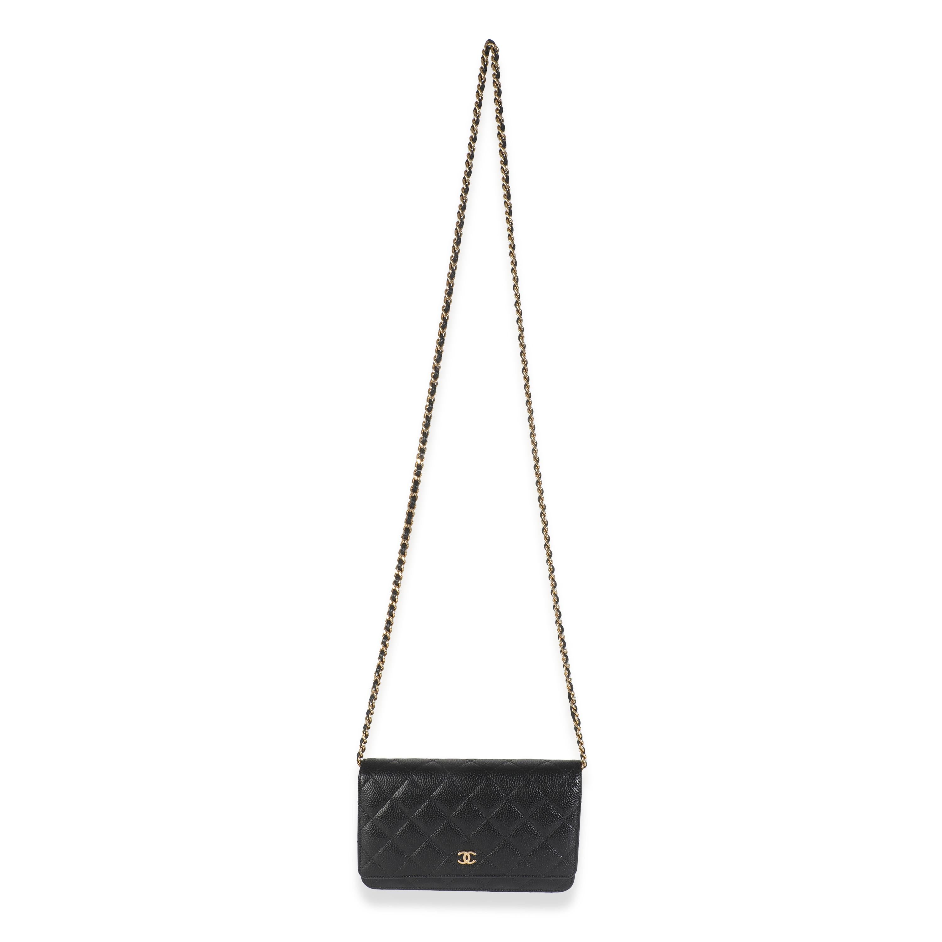 Chanel Black Quilted Caviar Classic Wallet On Chain 2