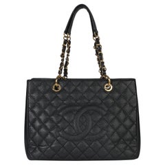 Chanel Black Quilted Caviar Grand Shopper Tote
