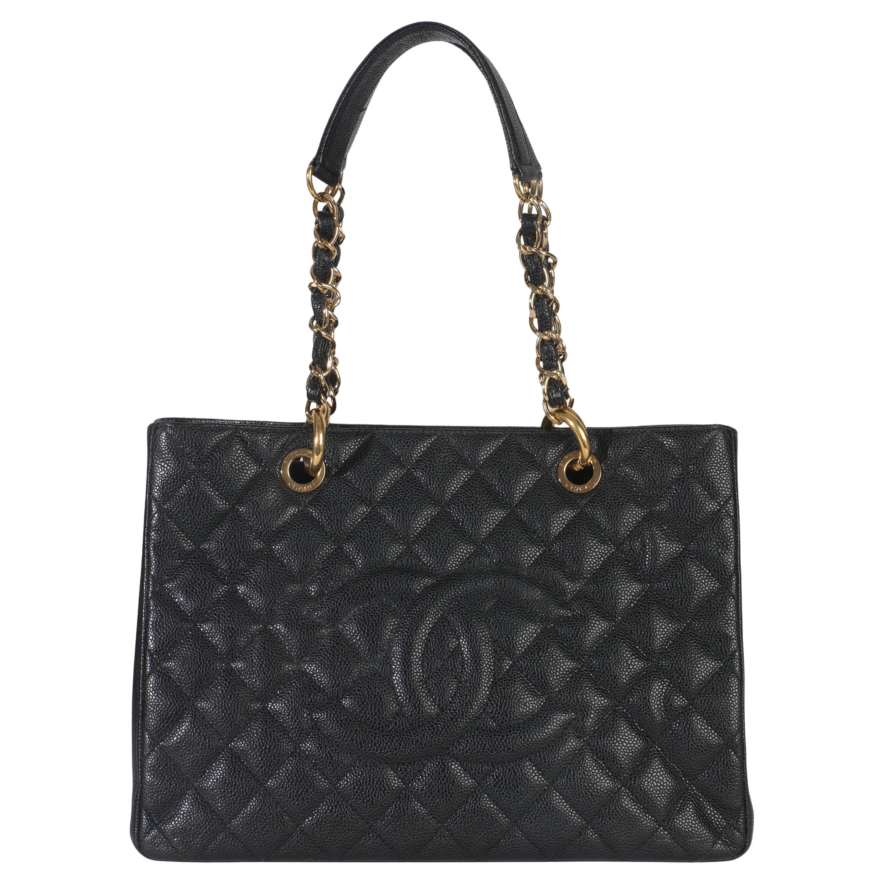 Chanel Grand Shopper in caviale trapuntato nero Tote