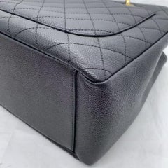 Chanel Black Quilted Caviar Grand Shopping Tote GST Bag