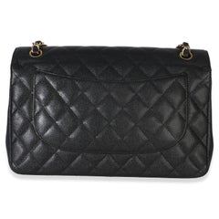 Chanel Black Quilted Caviar Jumbo Double Flap Bag
