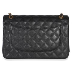 Chanel Black Quilted Caviar Jumbo Double Flap Bag