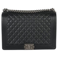 Chanel Black Quilted Caviar Large Boy Bag