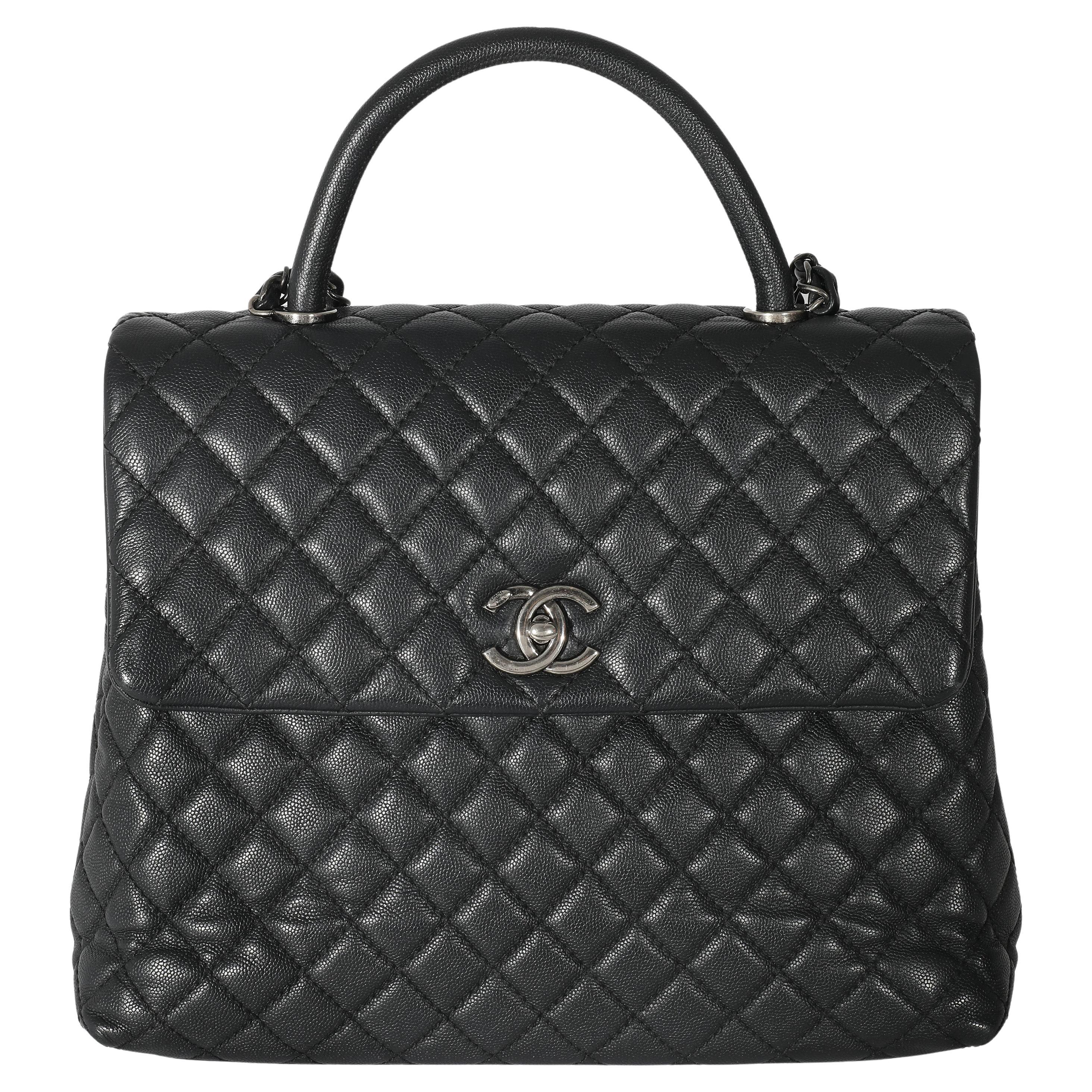 Chanel Coco Luxe Top Handle Bag Quilted Lambskin Large at 1stDibs