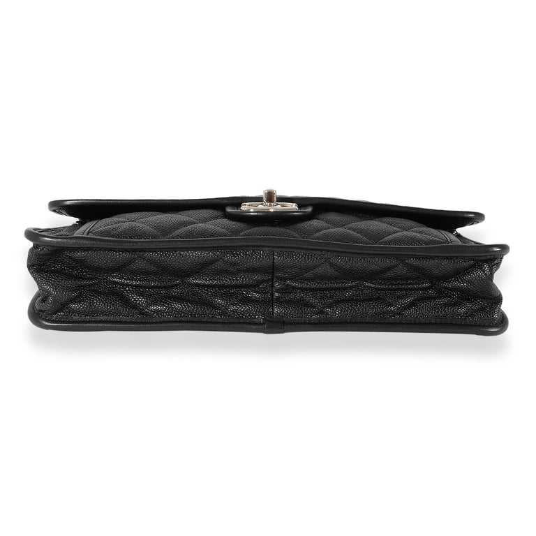 Chanel Black Quilted Caviar Large French Riviera Flap Bag For Sale at ...