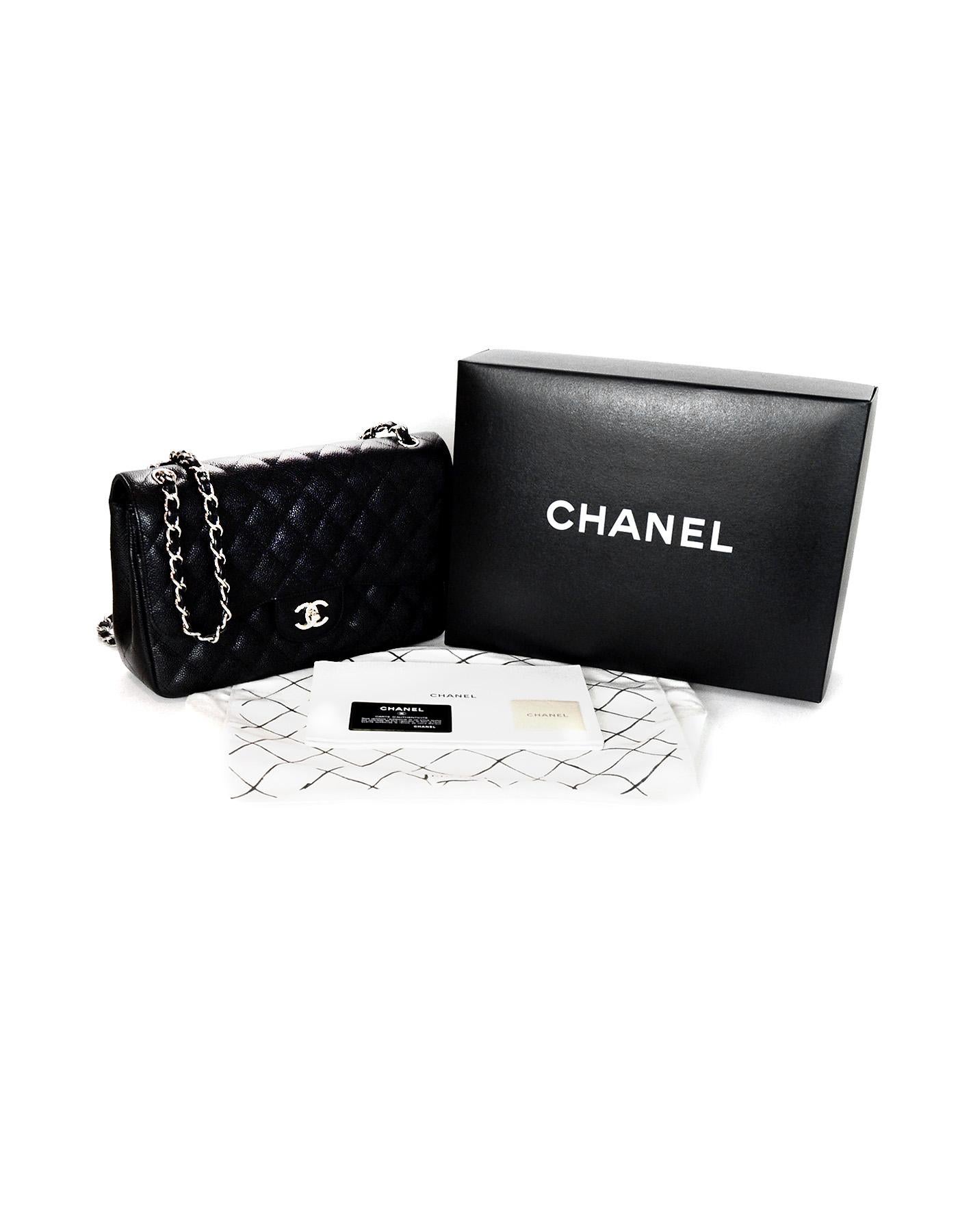 Chanel Black Quilted Caviar Leather 12