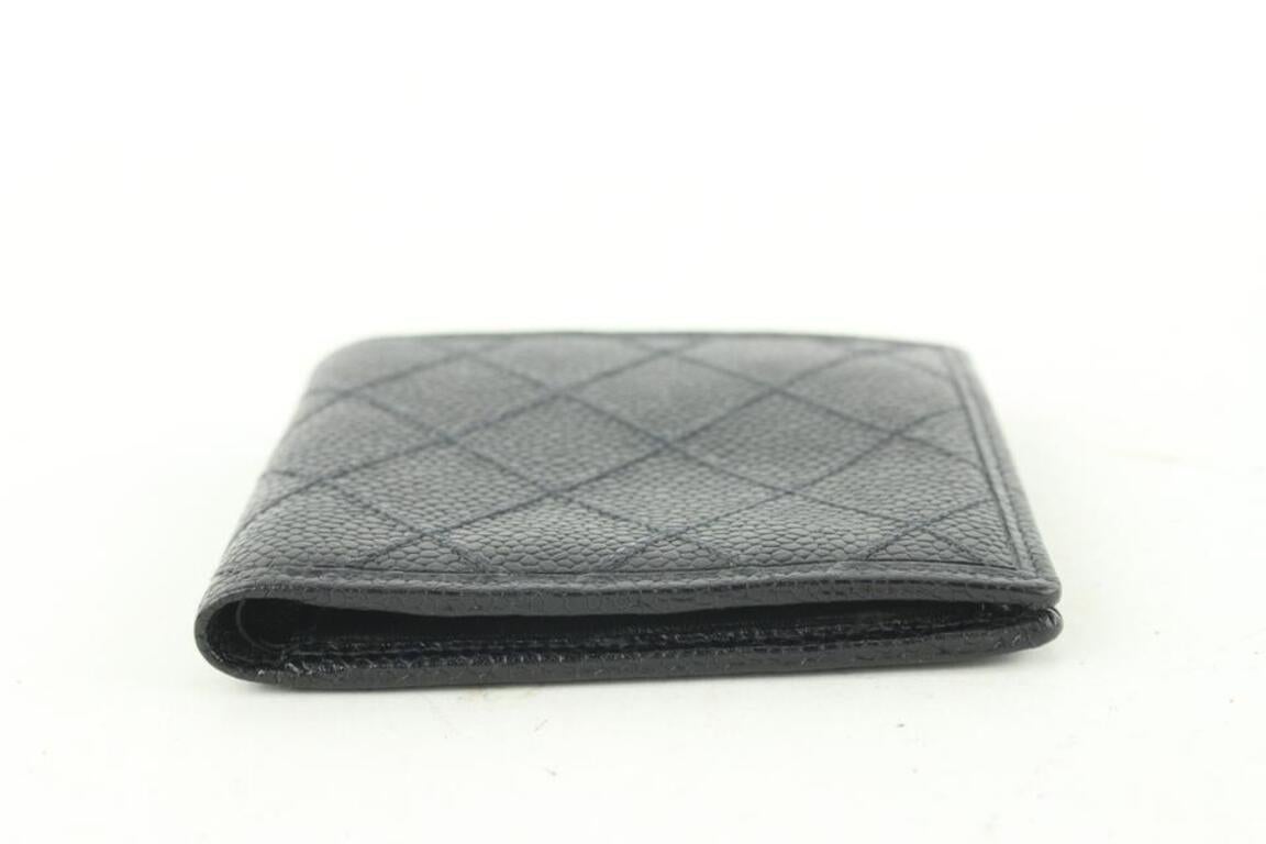 Chanel Black Quilted Caviar Leather Bifold Men's Wallet 667cas618 2