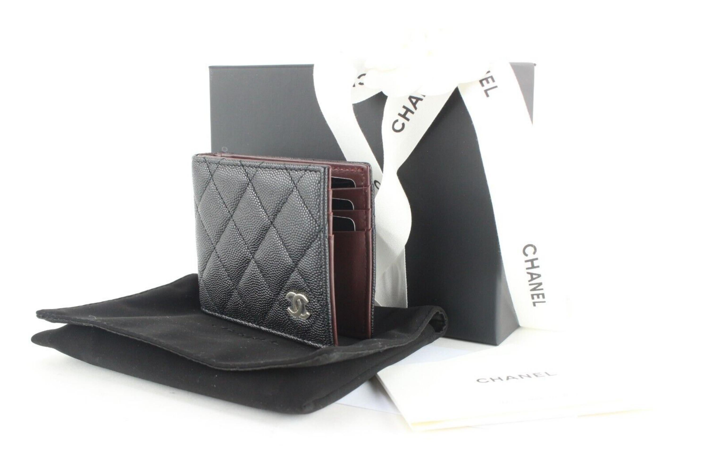 Chanel Black Quilted Caviar Leather Bifold Wallet 1CK0215 4