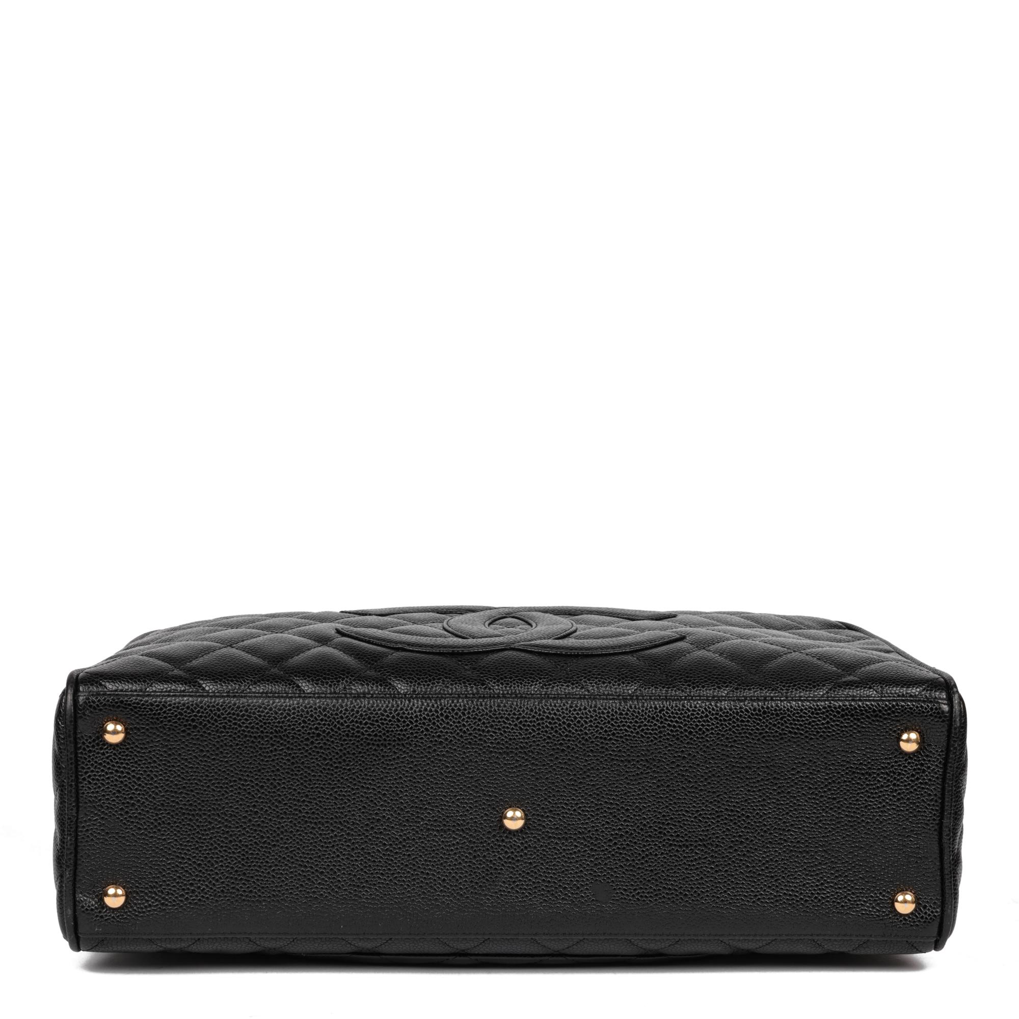 CHANEL Black Quilted Caviar Leather Boston Bag 1