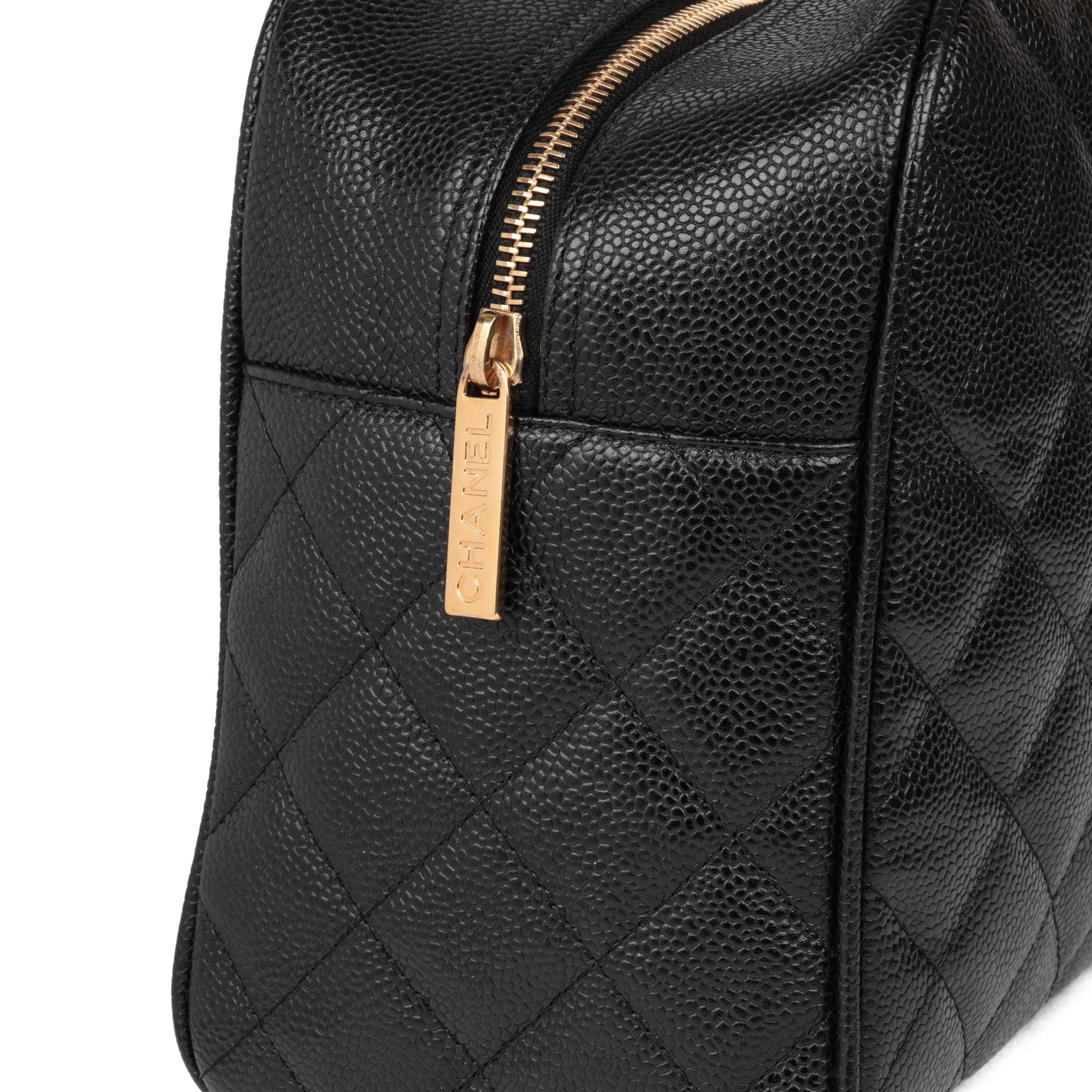 CHANEL Black Quilted Caviar Leather Boston Bag 2
