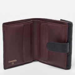Chanel Black Quilted Caviar Leather CC Compact Wallet
