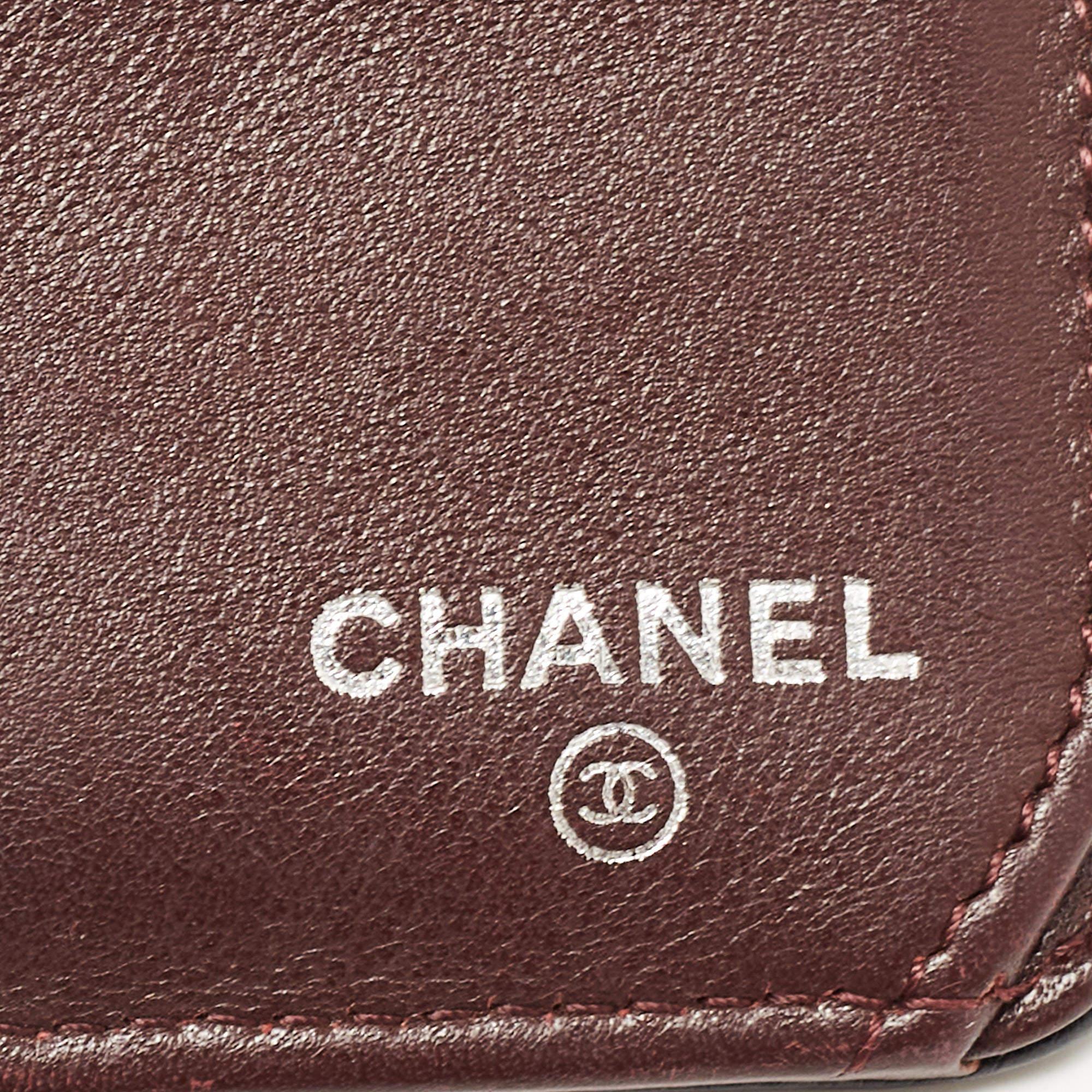 Chanel Black Quilted Caviar Leather CC Continental Zip Wallet 3