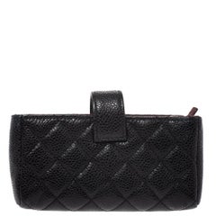 Chanel Black Quilted Caviar Leather CC Phone Pouch