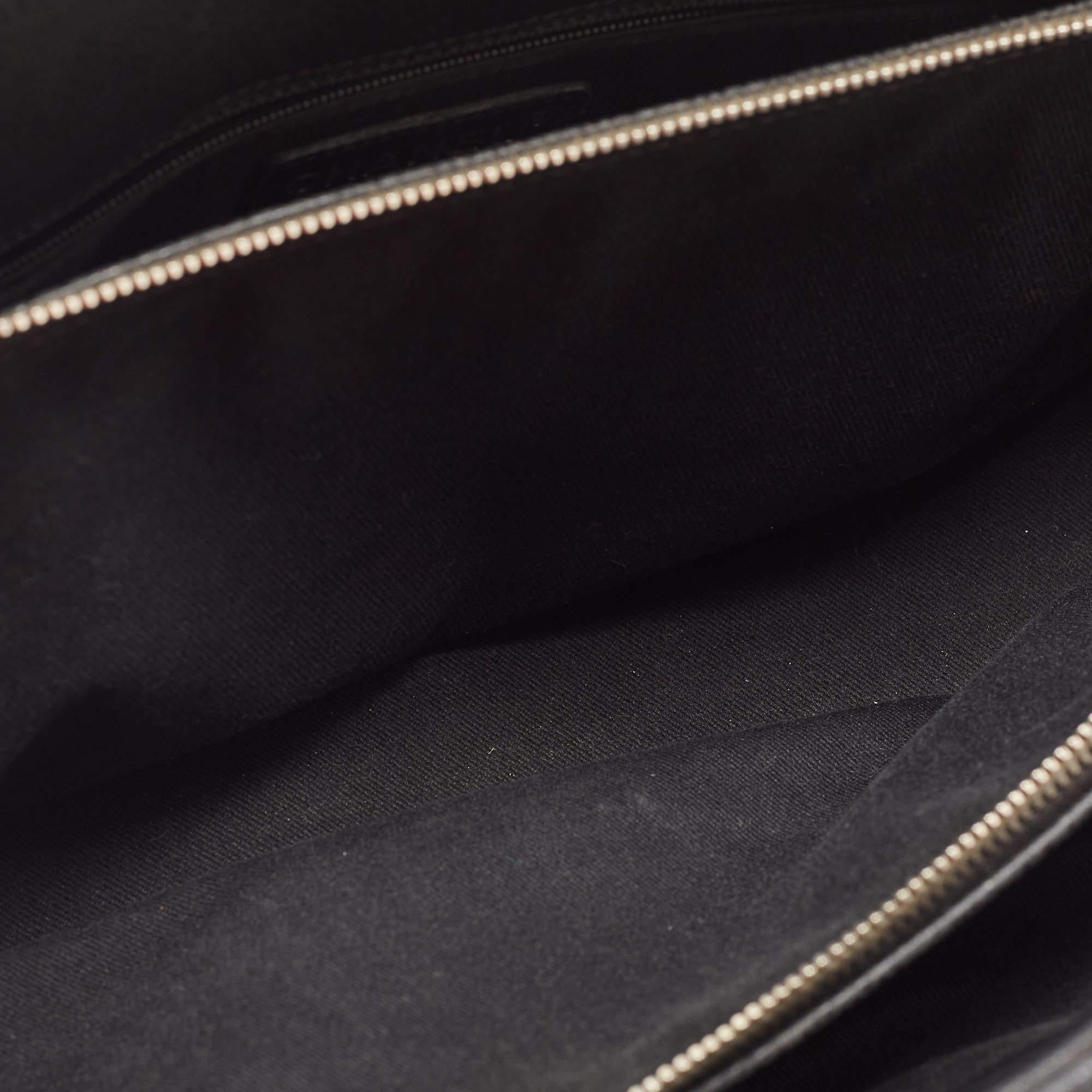 Chanel Black Quilted Caviar Leather CC Timeless Tote 6