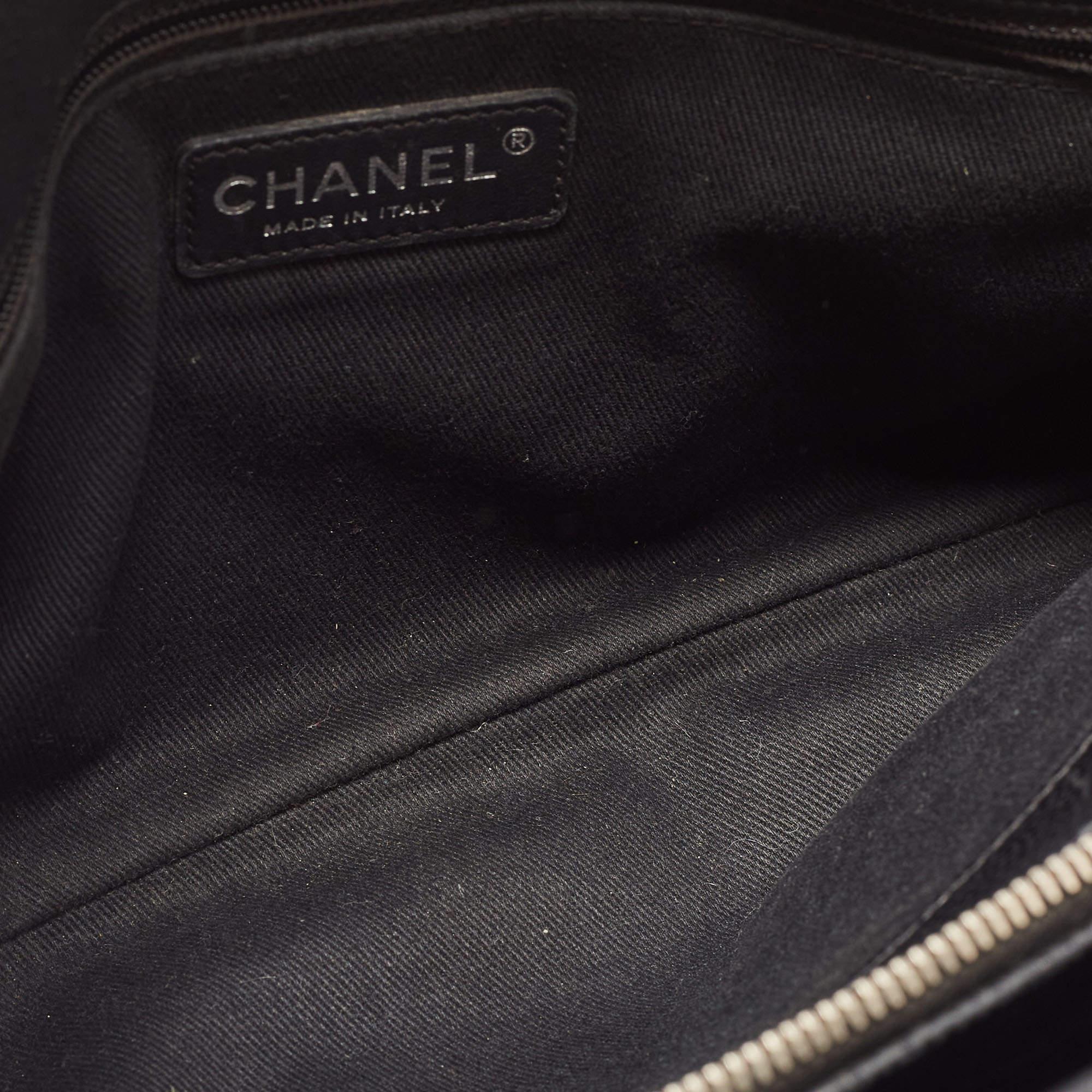 Chanel Black Quilted Caviar Leather CC Timeless Tote 7