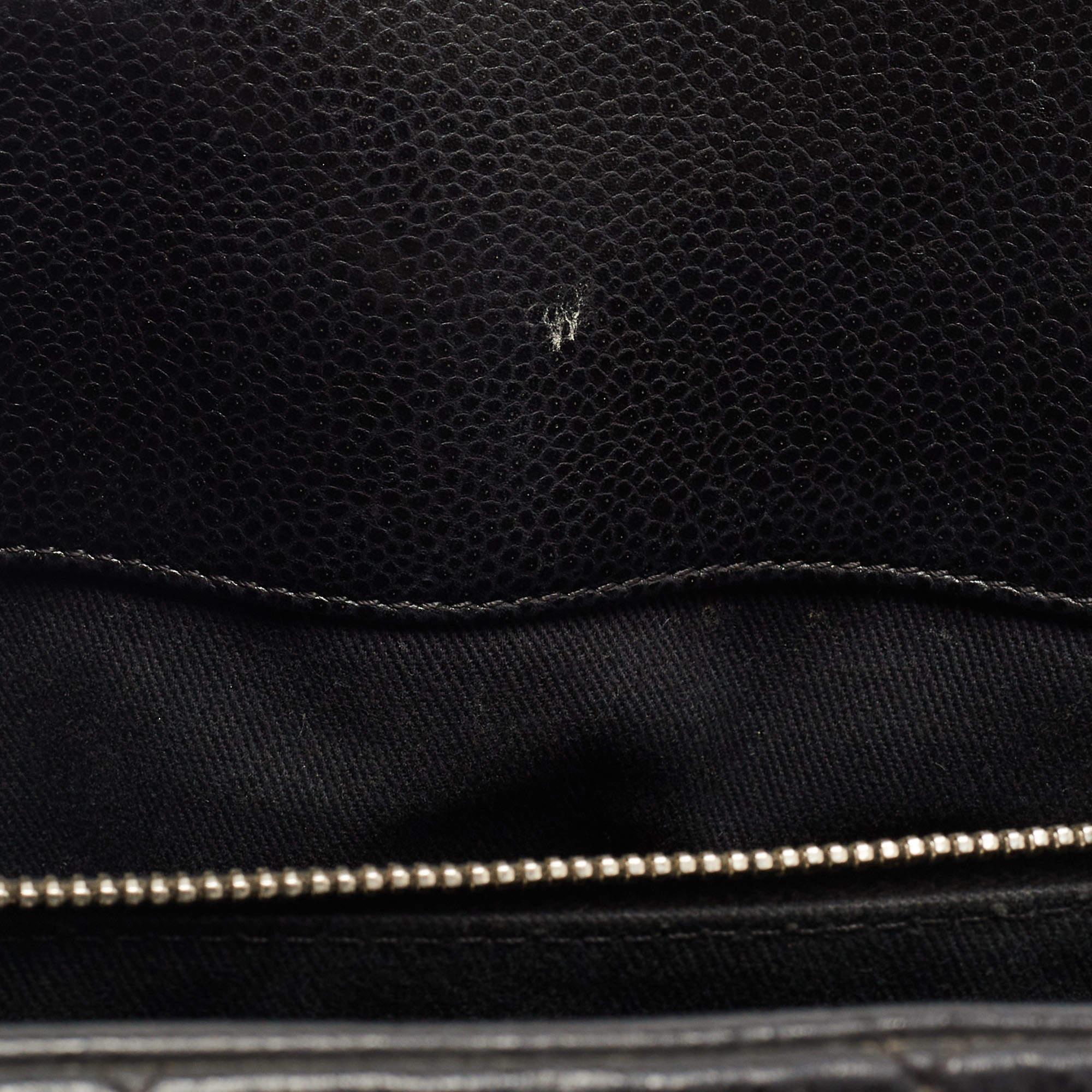 Chanel Black Quilted Caviar Leather CC Timeless Tote 4