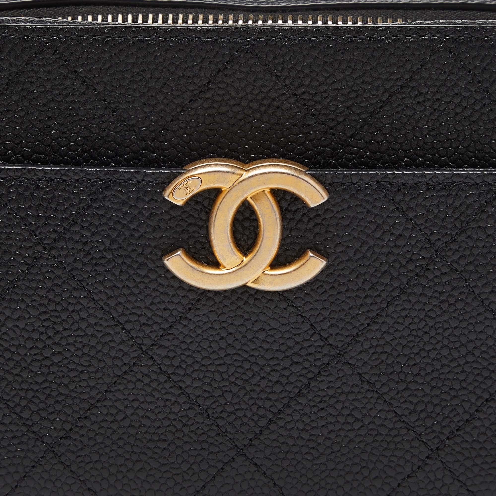 Chanel Black Quilted Caviar Leather Chic Affinity Belt Bag 1
