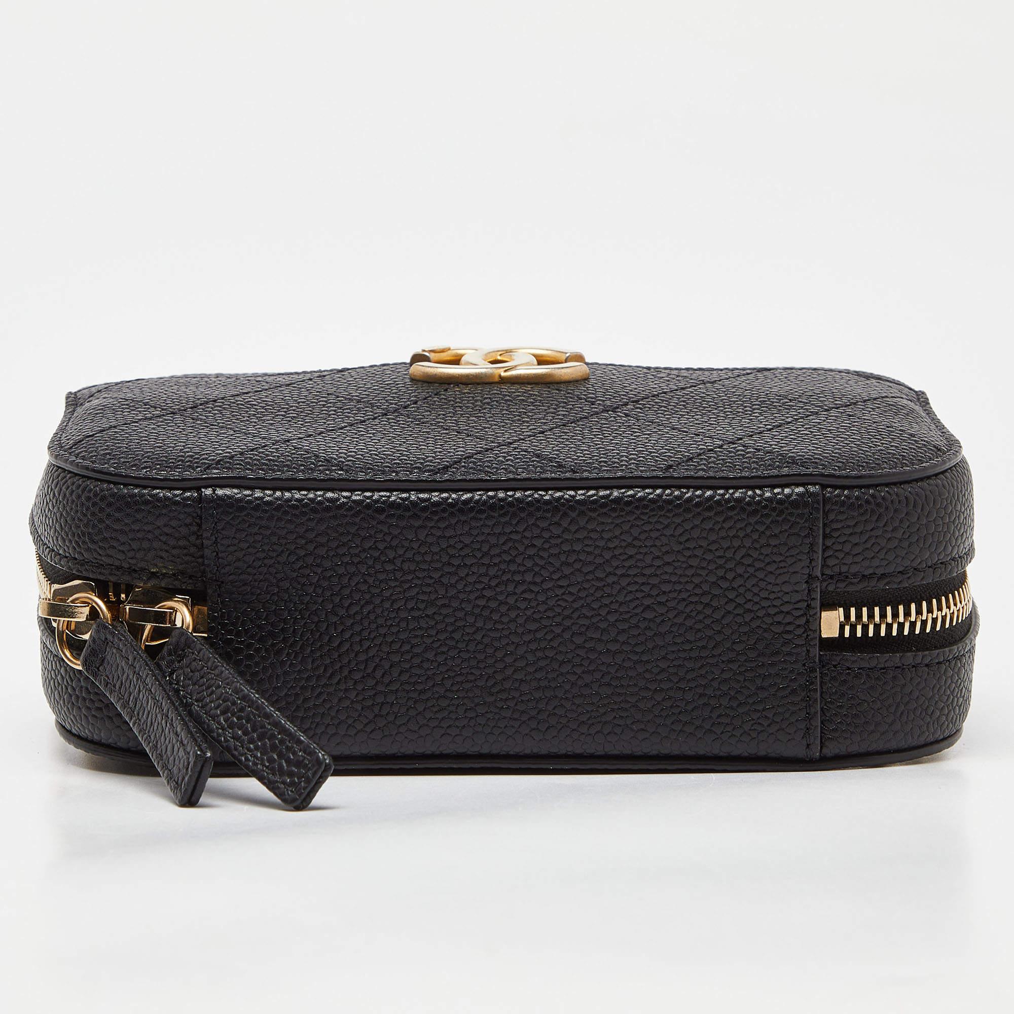 Chanel Black Quilted Caviar Leather Chic Affinity Belt Bag 2