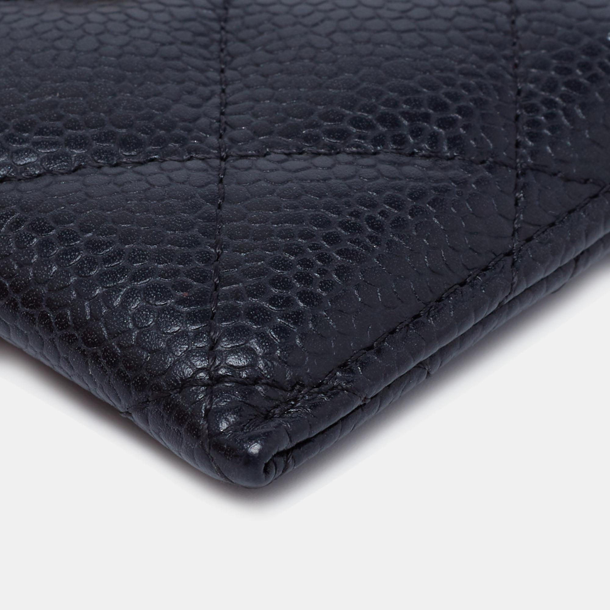 Chanel Black Quilted Caviar Leather Classic Card Holder 2