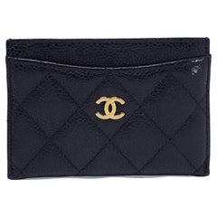 Chanel Black Quilted Caviar Leather Classic Card Holder