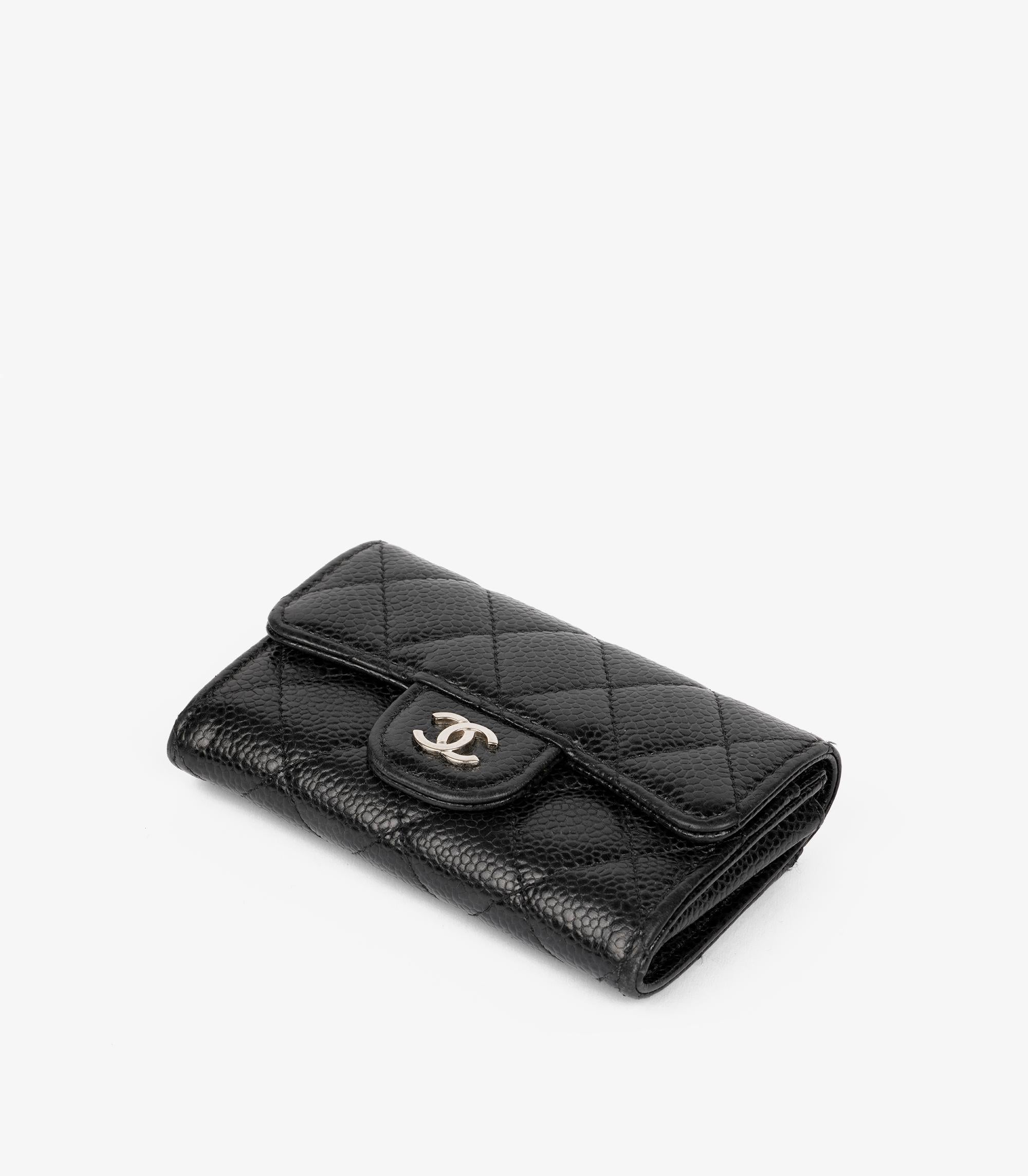 Chanel  Black Quilted Caviar Leather Classic Flap Card Holder In Excellent Condition In Bishop's Stortford, Hertfordshire