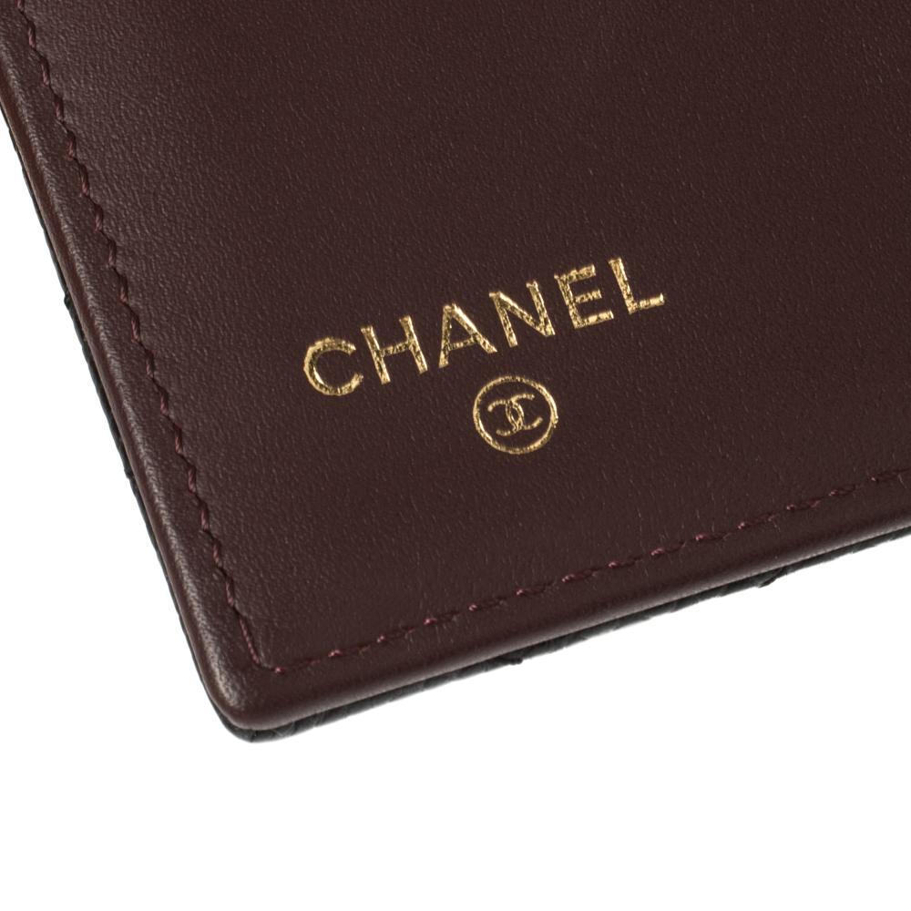 Chanel Black Quilted Caviar Leather Classic Flap Wallet 4