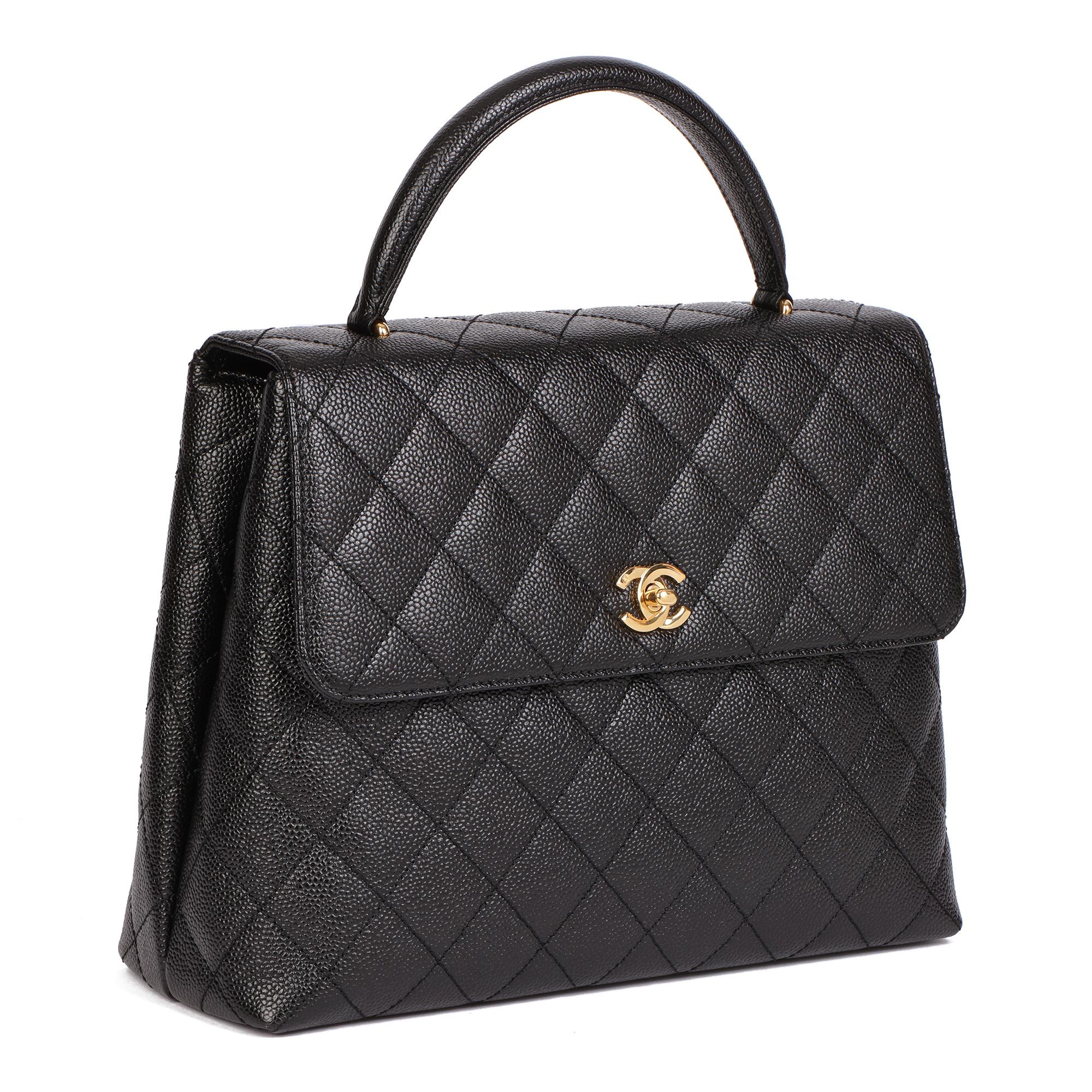 CHANEL
Black Quilted Caviar Leather Classic Kelly

Serial Number: 9100977
Age (Circa): 2004
Accompanied By: Chanel Dust Bag, Authenticity Card, Care Booklet
Authenticity Details: Authenticity Card, Serial Sticker (Italy)
Gender: Ladies
Type: Top