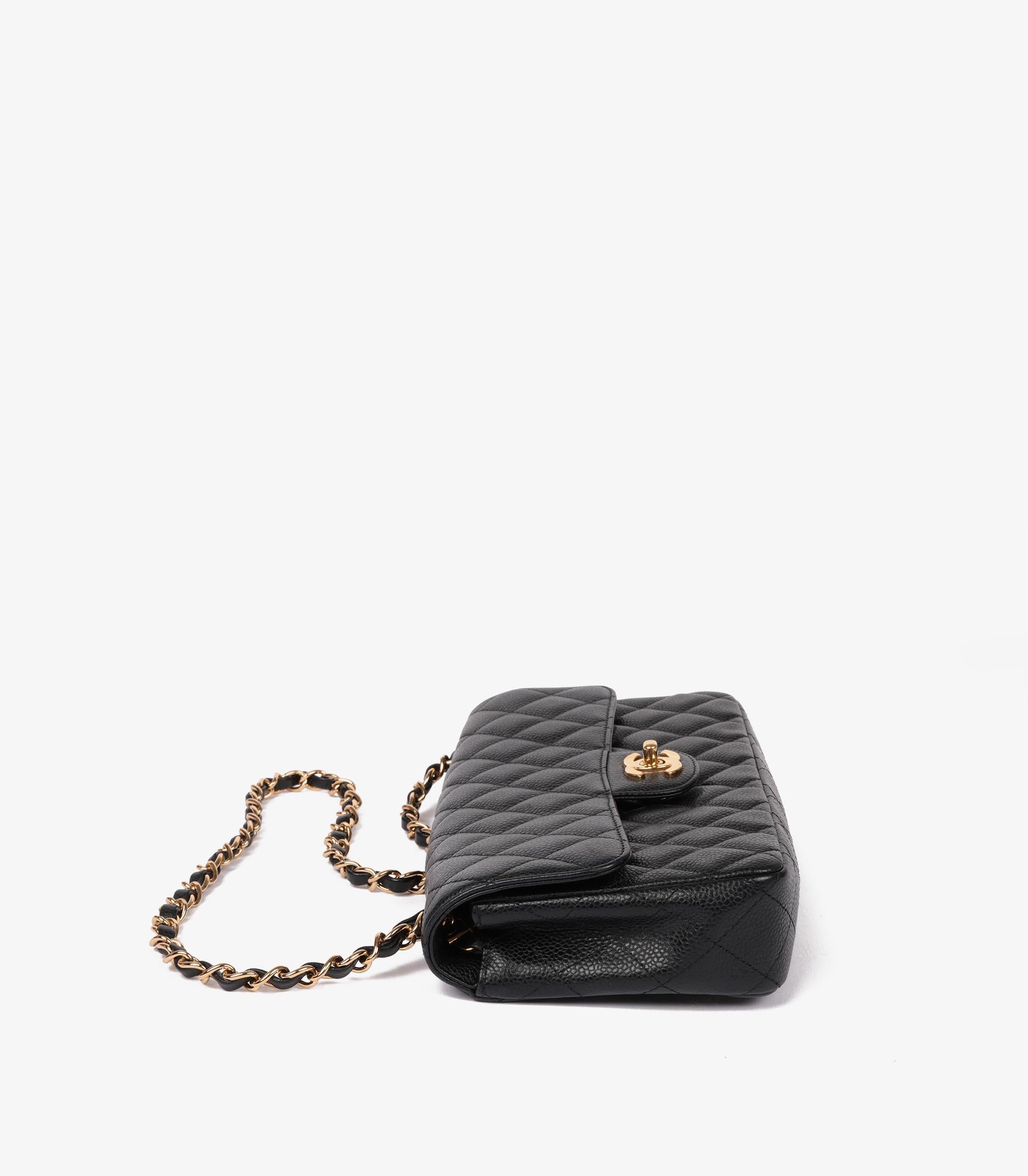 Women's or Men's Chanel Black Quilted Caviar Leather East-West Classic Single Flap Bag