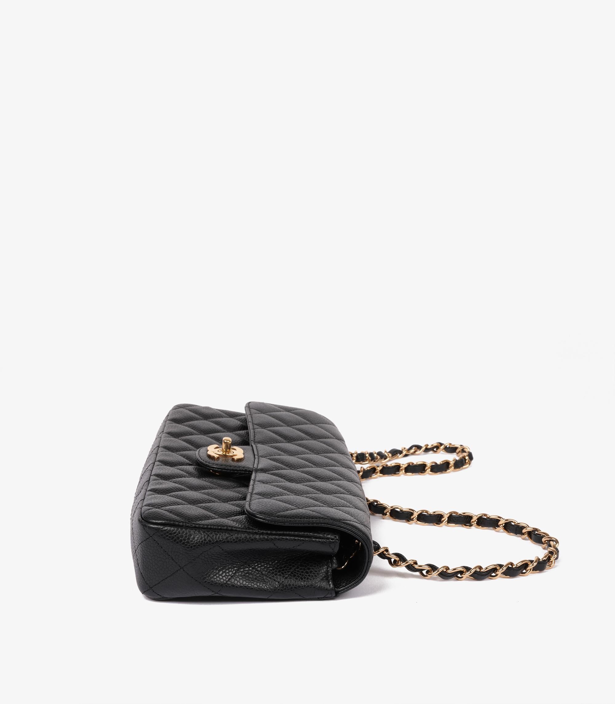 Chanel Black Quilted Caviar Leather East-West Classic Single Flap Bag 1