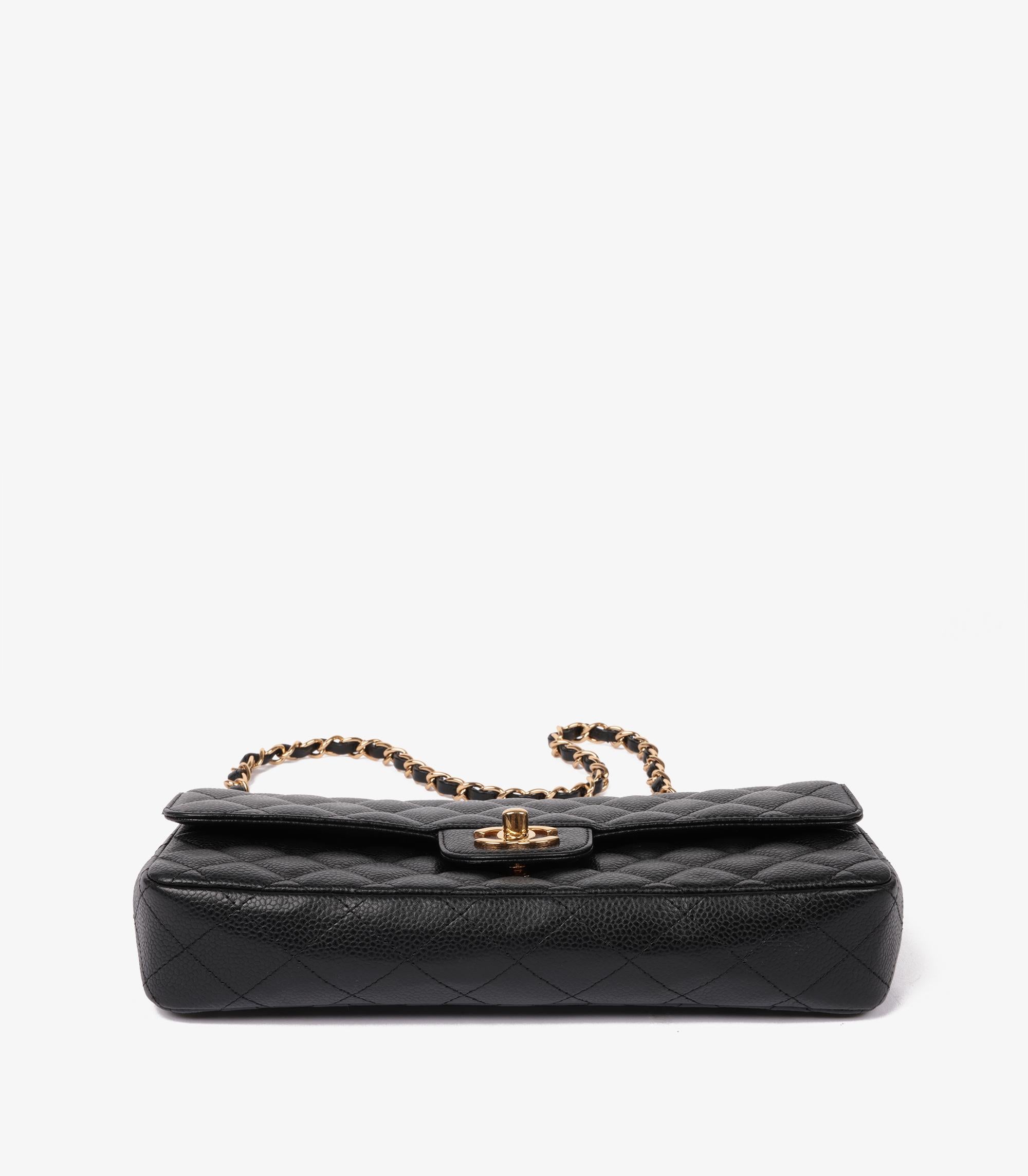 Chanel Black Quilted Caviar Leather East-West Classic Single Flap Bag 2