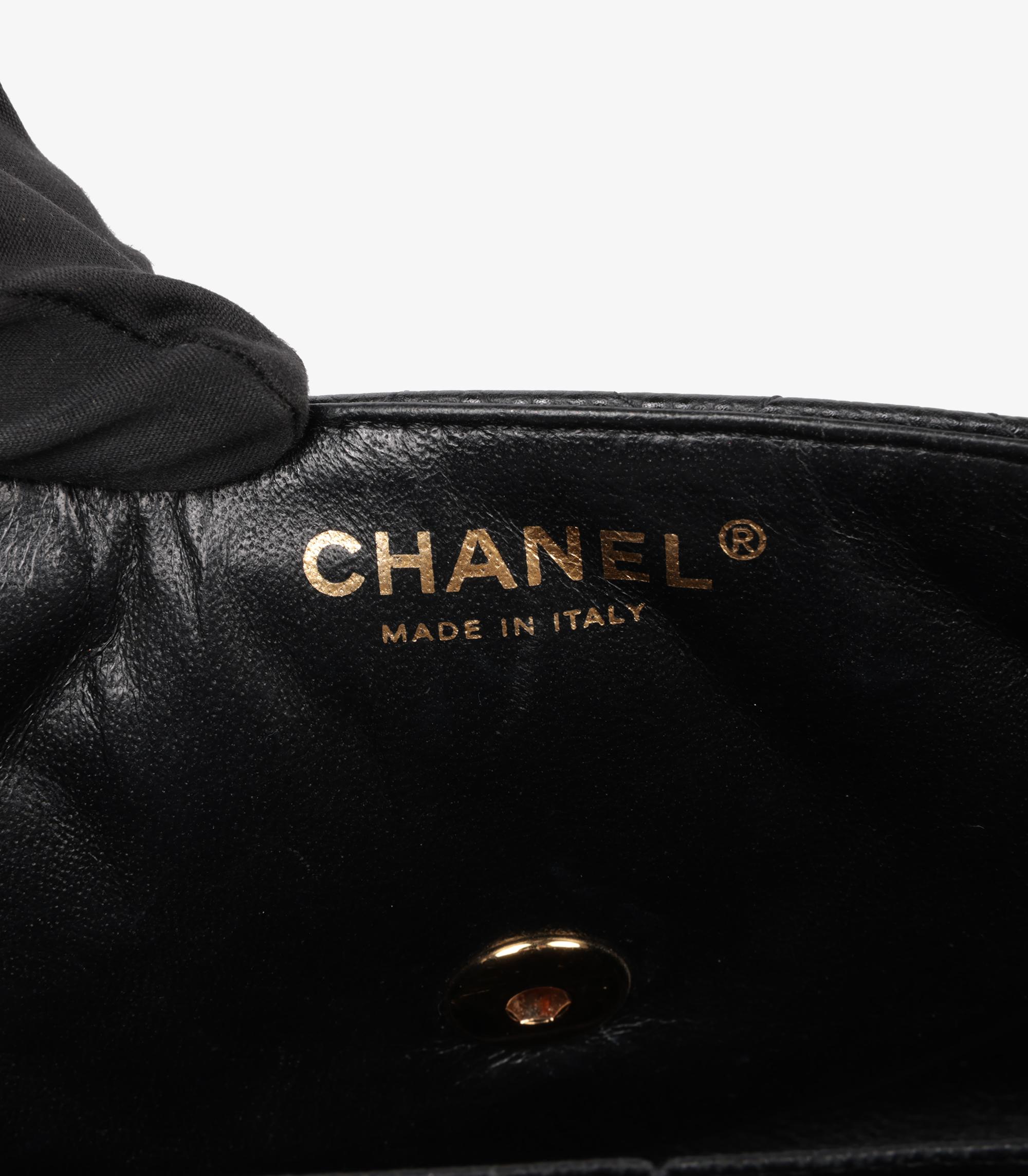 Chanel Black Quilted Caviar Leather East-West Classic Single Flap Bag 4