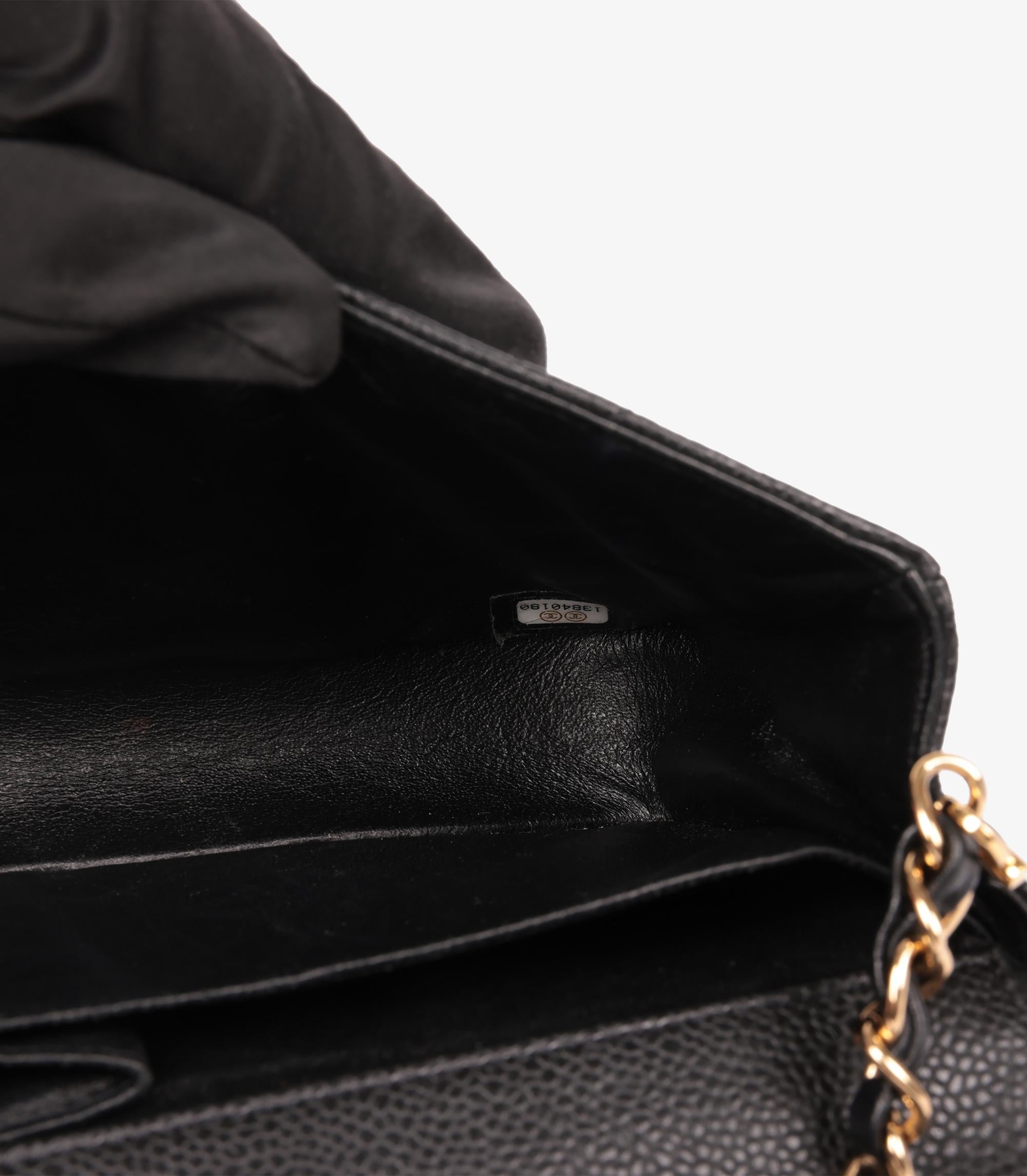 Chanel Black Quilted Caviar Leather East-West Classic Single Flap Bag 5