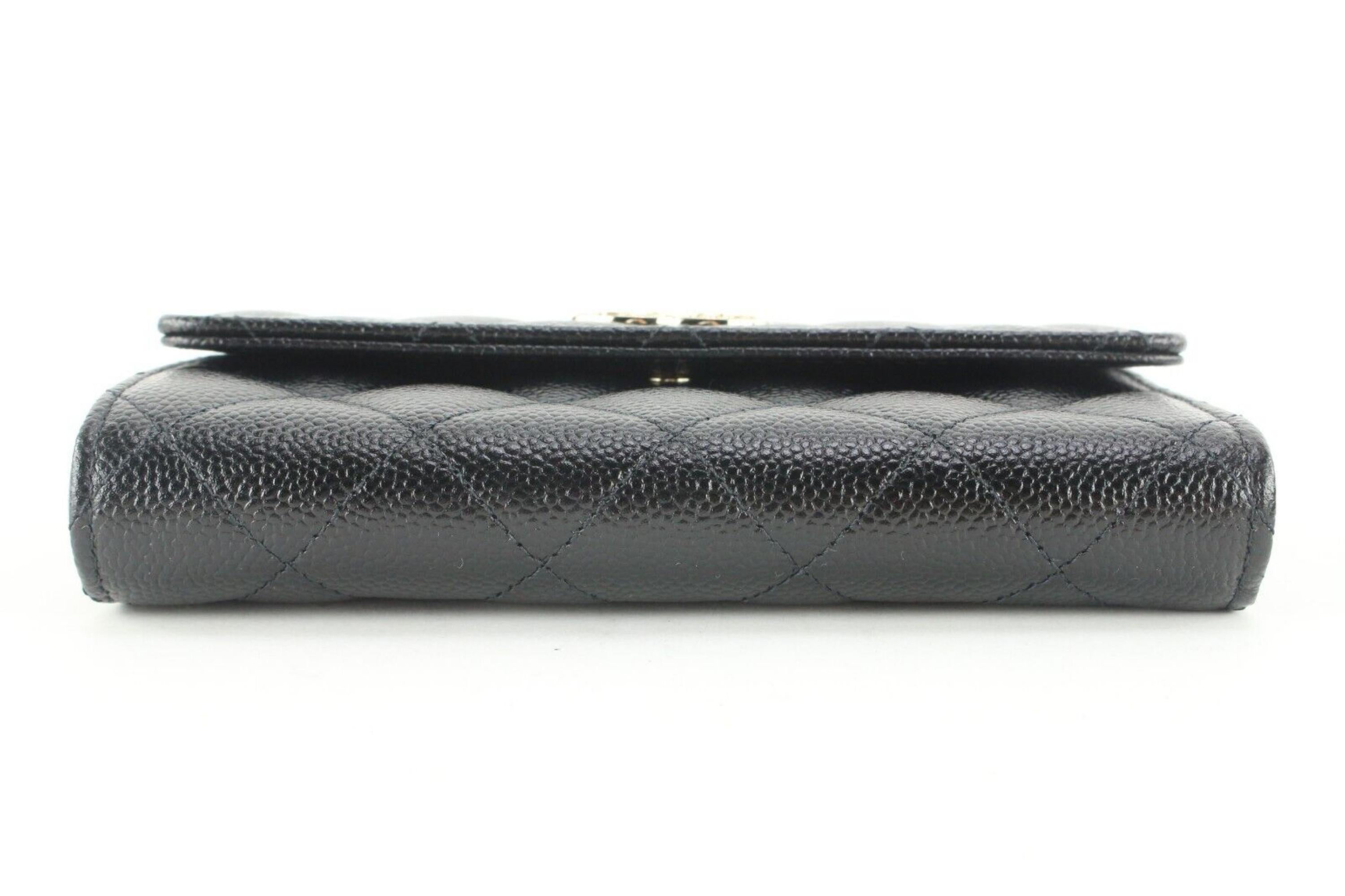 Chanel Black Quilted Caviar Leather Flap Wallet GHW 6CK0215 3