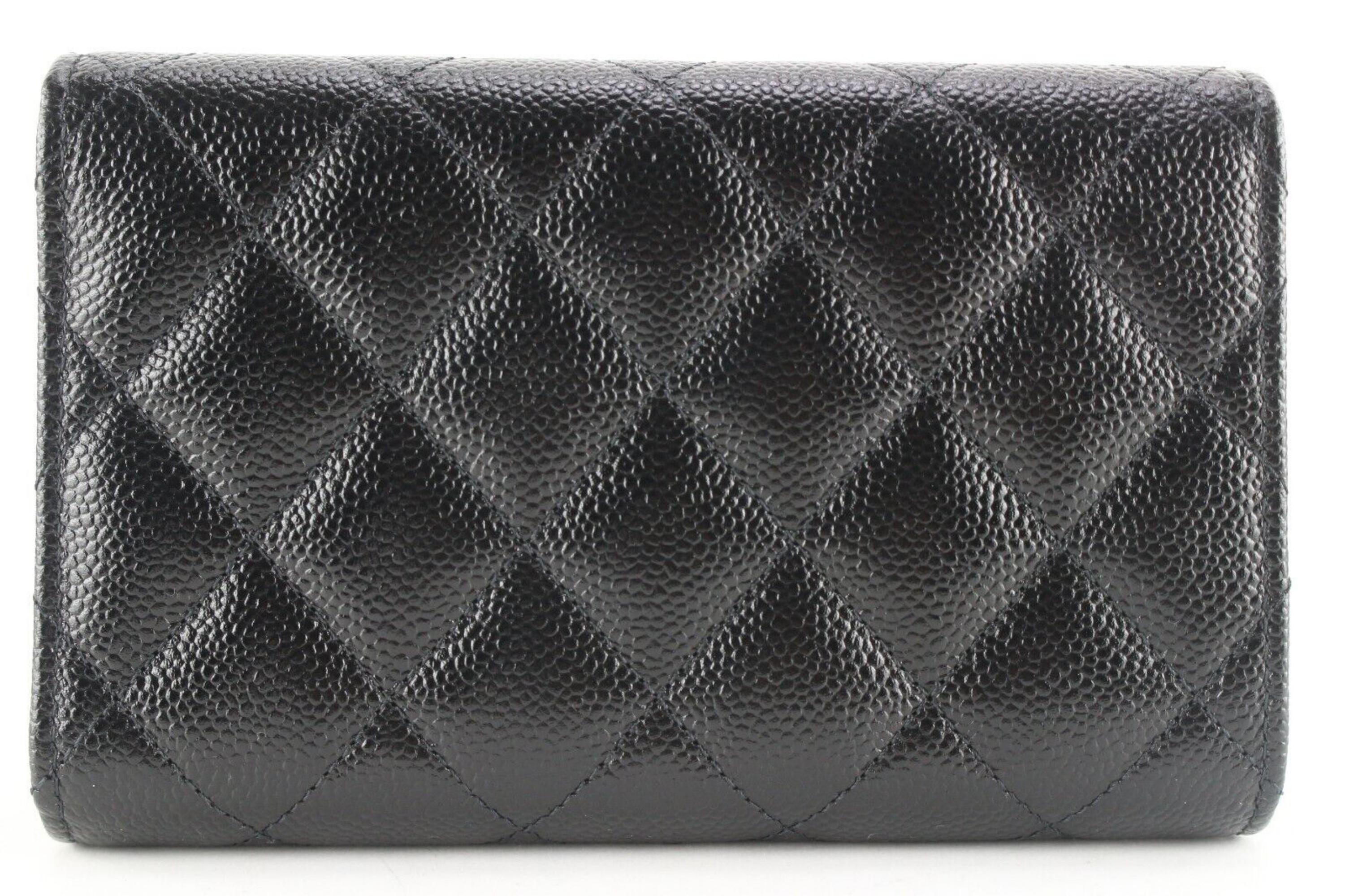 Chanel Black Quilted Caviar Leather Flap Wallet GHW 6CK0215 4