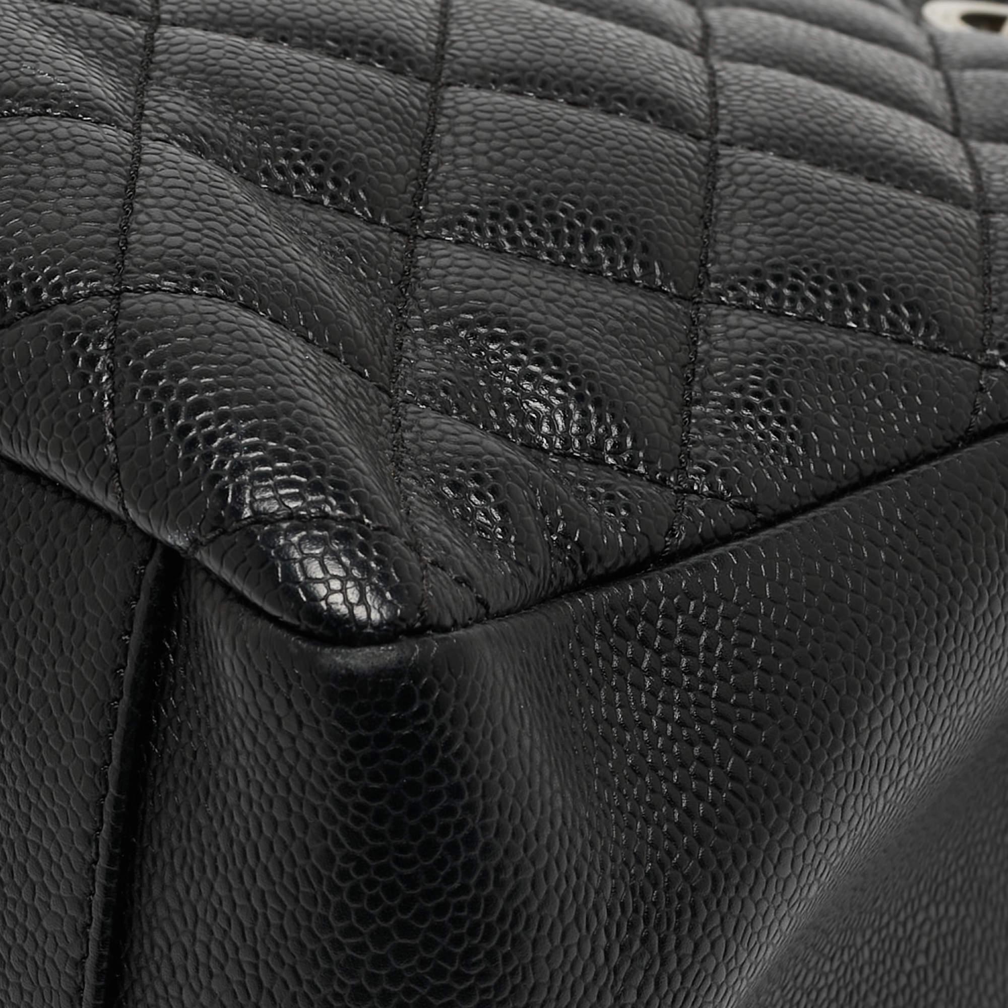 Chanel Black Quilted Caviar Leather Grand Shopper Tote 7